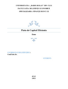 Piața de capital eficientă - Pagina 1