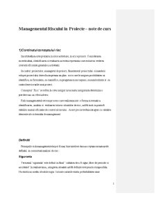Managementul Riscului în Proiecte - Note de Curs - Pagina 1