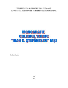 Monografie a Liceului Ioan C Stefănescu Iași - Pagina 1