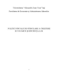 Politici Fiscale de Stimulare a Creșterii Economice și Eficiența lor - Pagina 1