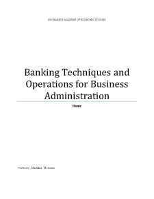 Banking Techniques and Operations for Business Administration - Pagina 1