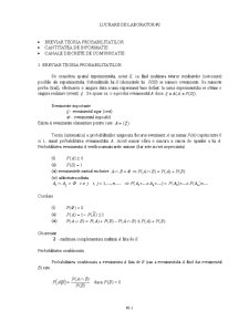 Breviar teoria probabilităților, cantitatea de informație, canale discrete de comunicație - Pagina 1