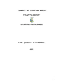 Statul și Dreptul în Dacia Romană - Pagina 1