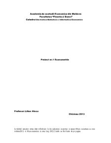 Econometrie - Model Unifactorial - Pagina 1