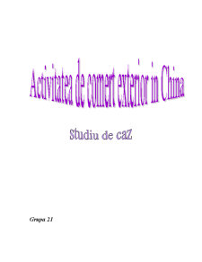 Activitatea de comerț exterior a Chinei - Pagina 1