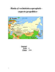 Rusia și Vecinătatea Apropiată - Pagina 1