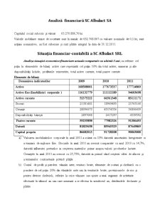 Situația financiar-contabilă a SC Albalact SRL - Pagina 1