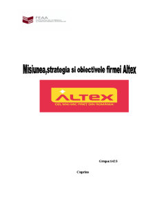 Misiunea Strategia și Obiectivele Firmei Altex - Pagina 1