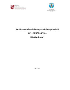 Analiza surselor de finanțare ale întreprinderii SC Bermas SA - Pagina 1