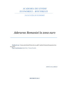 Aderarea României la Zona Euro - Pagina 1
