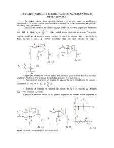 Circuite Elementare cu Amplificatoare Operaționale - Pagina 1