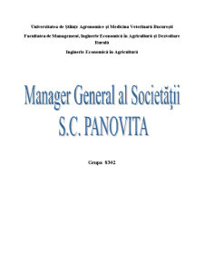 Întreprindere simulată - manager general al societății SC Panovita - Pagina 1
