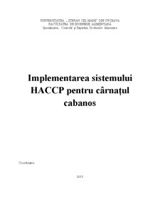 Implementarea Sistemului HACCP pentru Cârnațul Cabanos - Pagina 1