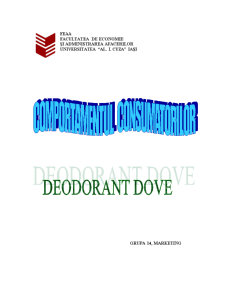 Deodorante Dove - comportamenul consumatorului - Pagina 1