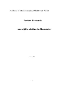 Investiții Străine Directe în România - Pagina 1