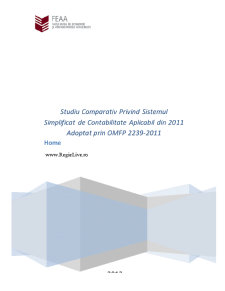 Studiu Comparativ Privind Sistemul Simplificat de Contabilitate Aplicabil din 2011 Adoptat prin OMFP 2239-2011 - Pagina 1