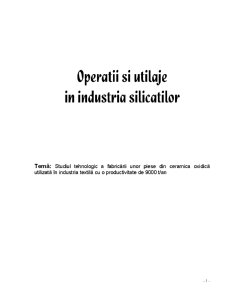Operații și utilaje în industria silicațiilor - Pagina 1