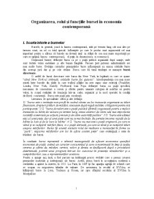 Organizarea, rolul și funcțiile bursei în economia contemporană - Pagina 1