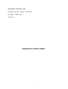 Funcționarul și Funcția Publică - Pagina 1