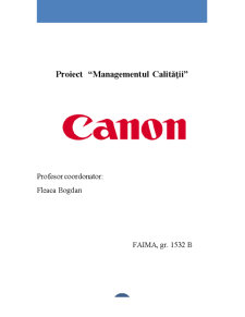 Managamentul calității - Canon - Pagina 1
