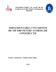 Implementarea unui sistem de tip ERP pentru o firmă de construcții - Pagina 1