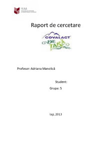 Raport de Cercetare - Covalact - Pagina 1