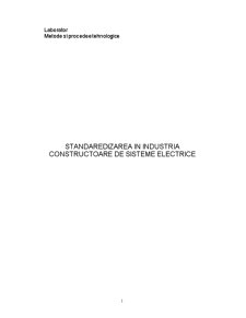 Standaredizarea în Industria Constructoare de Sisteme Electrice - Pagina 1