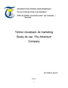 Tehnici Inovatoare de Marketing - Studiu de Caz The Adventure Company - Pagina 1