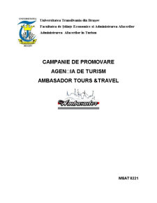 Campanie de promovare agenția de turism Ambasador Tours&Travel - Pagina 1