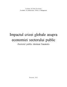 Impactul Crizei Globale asupra Economiei Sectorului Public - Pagina 1