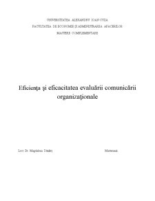 Eficiența și Eficacitatea Evaluării Comunicării Organizaționale - Pagina 1