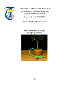 Marketing ecologic - surse alternative de energie - energia geotermală - Pagina 1