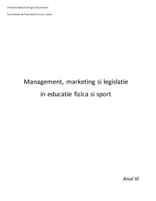 Management marketing și legislație în educație fizică și sport - Pagina 1