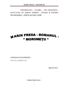 Marin Preda - Romanul Moromeții - Pagina 1