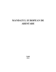 Mandatul European de Arestare - Pagina 1