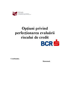 Opțiuni privind perfecționarea evaluării riscului de credit la BCR - Pagina 1