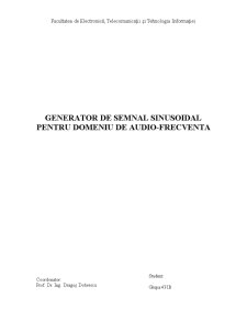 Generator de Semnal Sinusoidal pentru Domeniu de Audio-Frecventa - Pagina 1