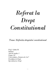 Definitia Dreptului Constitutional - Pagina 1