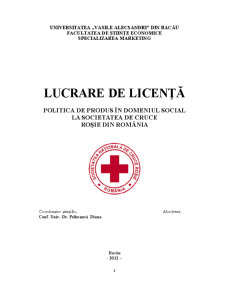 Politica de Produs în Domeniul Social la Societatea de Cruce Roșie din România - Pagina 2
