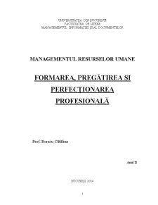Formarea și Perfecționarea Profesională - Pagina 1