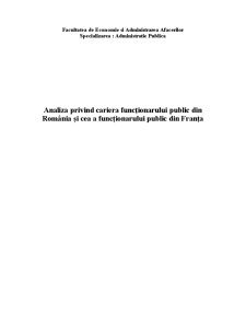 Analiza privind cariera funcționarului public din România și Franța - Pagina 1