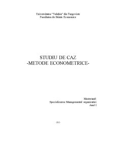 Studiu de Caz - Metode Econometrice - Pagina 1