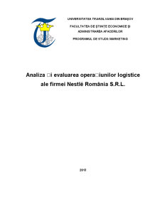 Sisteme de distribuție și logistică la Nestle România SRL - Pagina 1