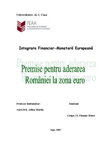 Premise pentru Aderarea Romaniei la Zona Euro - Pagina 1