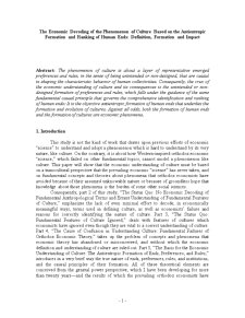 The Economic Decoding of the Phenomenon of Culture Based on the Antientropic Formation and Ranking of Human Ends - Pagina 1