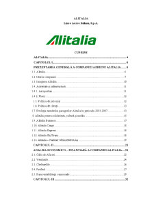 Analiza economică - Alitalia - Pagina 1