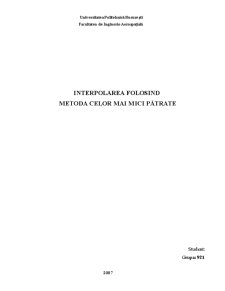 Interpolarea Folosind Metoda celor Mai Mici Pătrate - Pagina 1
