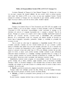 Politică de responsabilitate socială - ASNTGN Transgaz SA - Pagina 1