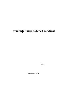 Oracle - evidența unui cabinet medical - Pagina 1