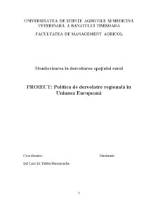 Politica de Dezvoltare Regională în Uniunea Europeană - Pagina 1